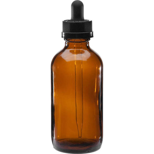 Glass Bottle Amber 4 oz. with Child Resistant Dropper 22mm-400 - AllOne Wellness